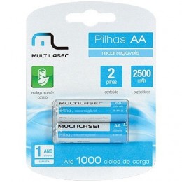 Pilha Recarregavel AA 2500mha Multilaser Cb053