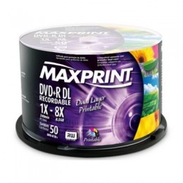 Midia DVD-R Dual Layer Maxprint Printable Tubo com 50 Unid.