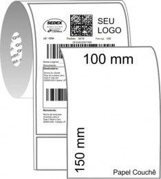 Etiqueta 100x150mm Rolo com 250 Etiquetas Para Impressora Termica Papel Couche