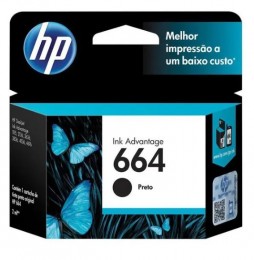Cartucho HP 664 F6V29AB HP 664 Preto 2,0 Ml