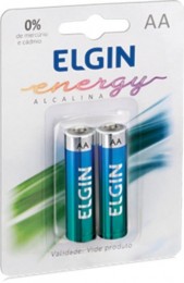 Pilha Alcalina AA Elgin 82152 com 2 pilhas