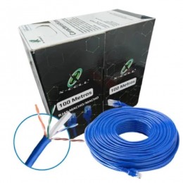 Cabo de Rede Cat6 X-cell Xc-cat6-100 Azul Caixa com 100 Metros.