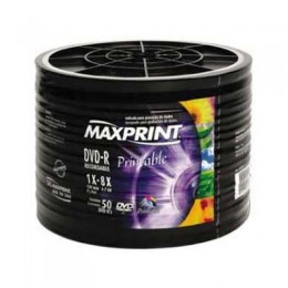 Midia DVD-R Maxprint Printable Tubo 50 Unidades DVD Imprimivel
