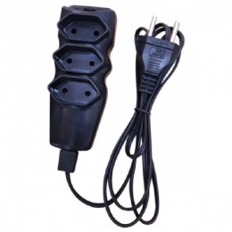 Extensao Eletrica 1.5 metros 2 Pinos Preta